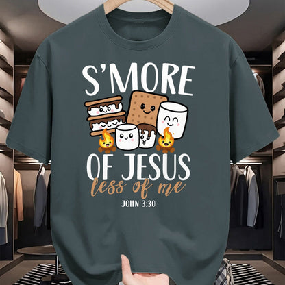 Funny Camping Shirt, Gift For Camping Lover Unisex T-Shirt/Hoodie/Sweatshirt HLT00 - Smore of Jesus Less of Me Christian Camper Camping Lover T-Shirt