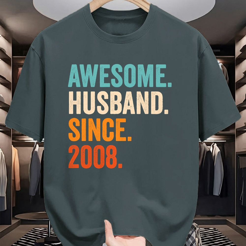Best Wife Shirt, Wife and Husband Unisex T-Shirt/Hoodie/Sweatshirt HLT00 - Awesome Husband Since 2008 16th wedding anniversary 16 years T-Shirt