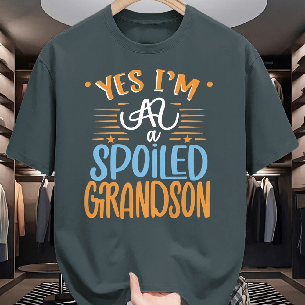 Best Grandma Shirt, Proud Grandma Unisex T-Shirt/Hoodie/Sweatshirt HLT00 - yes I'm a spoiled grandson T-Shirt (5)