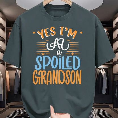Best Grandma Shirt, Proud Grandma Unisex T-Shirt/Hoodie/Sweatshirt HLT00 - yes I'm a spoiled grandson T-Shirt (5)