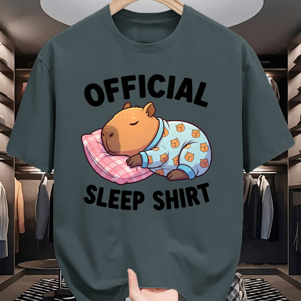 Cute Capybara Shirt, Funny Capybara Unisex T-Shirt/Hoodie/Sweatshirt HLT00 - Cute Kawaii Sleeping Capybara Official Sleepshirt Nightgown T-Shirt