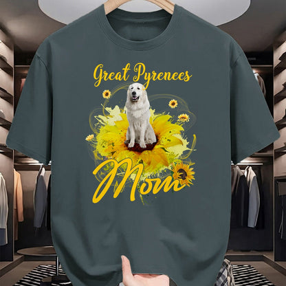 Dog Love Shirt, Dog Lover Gift T-Shirt/Hoodie/Sweatshirt HLT00 - Sunflower Great Pyrenees Mom Dog Lover Mother_s T-Shirt
