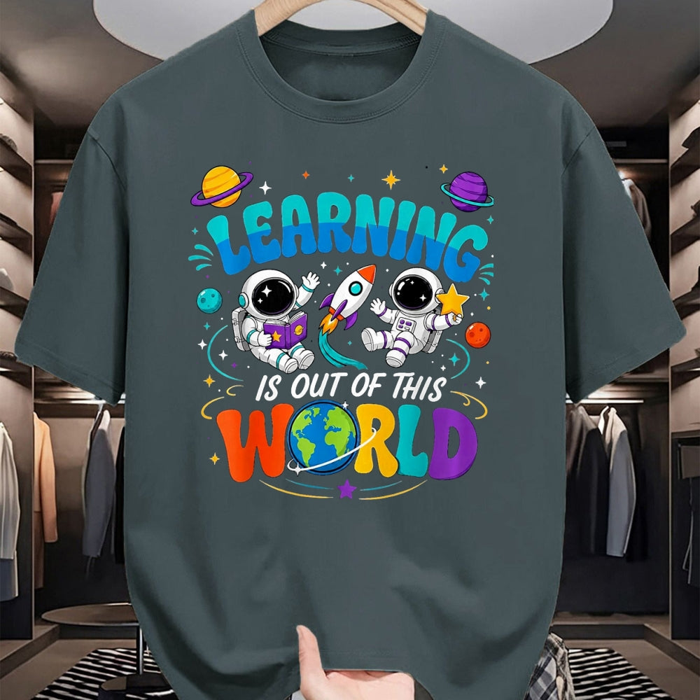 Best Student Shirt, Funny Back To School UnisexT-Shirt/Hoodie/Sweatshirt HLT00 - Learning is Out of This World Space Back to School Teacher T-Shirt, Women, Black, Small