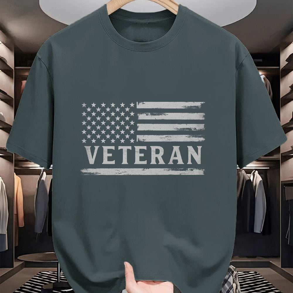 Proud Veteran Shirt, Funny Veteran UnisexT-Shirt/Hoodie/Sweatshirt HLT00 - Veteran Grey Vintage USA Flag Father_s Day Patriot T-Shirt