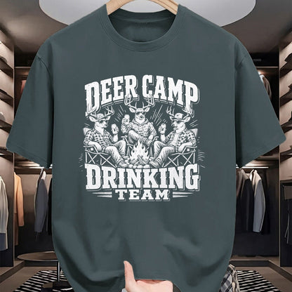 Funny Camping Shirt, Gift For Camping Lover Unisex T-Shirt/Hoodie/Sweatshirt HLT00 - Deer Camp Drinking Team - Funny Buck Deer Hunting T-Shirt