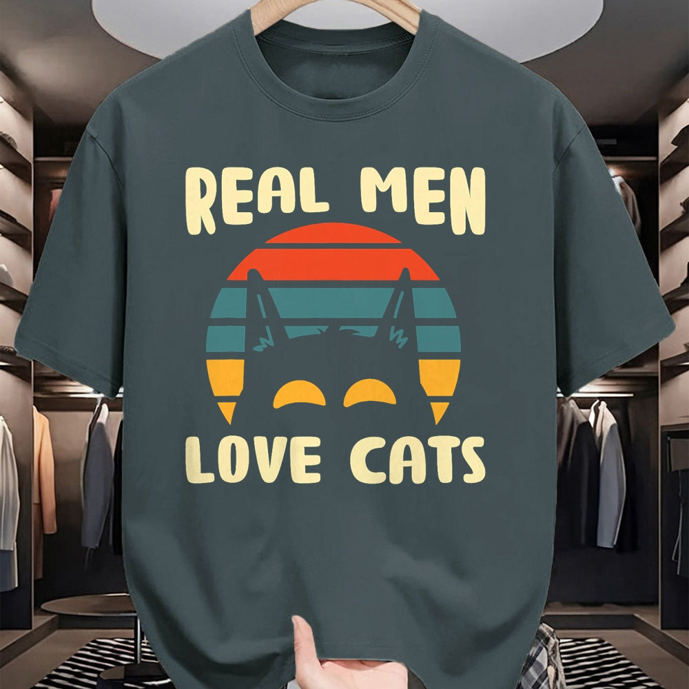 Cat Love Shirt, Funny Cat Lover Gift UnisexT-Shirt/Hoodie/Sweatshirt HLT00 - Real Men Love Cats Cat Lover T-Shirt