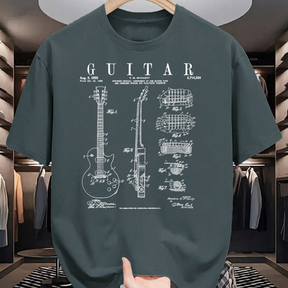 Guitar Lover Shirt, Funny Guitar UnisexT-Shirt/Hoodie/Sweatshirt HLT00 - Electric Guitar Vintage Patent Guitarist Drawing Print T-Shirt