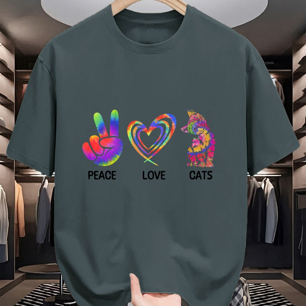Cat Love Shirt, Funny Cat Lover Gift UnisexT-Shirt/Hoodie/Sweatshirt HLT00 - Peace Love Cats Funny Kitty Cat Lover T-Shirt (2)