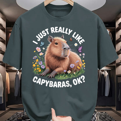 Cute Capybara Shirt, Funny Capybara Unisex T-Shirt/Hoodie/Sweatshirt HLT00 - Funny Capybara Art for Men Women Kids Capybara Lover T-Shirt