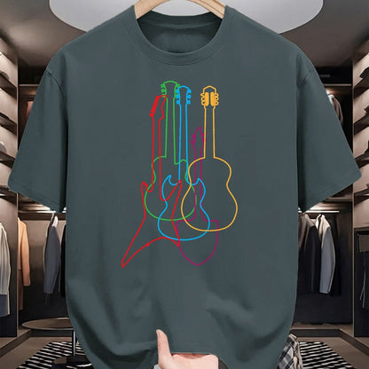 Guitar Lover Shirt, Funny Guitar UnisexT-Shirt/Hoodie/Sweatshirt HLT00 - UAB KIDKIS Colored Guitars Electric Acoustic Classical Gift T-Shirt - Black - S - Unisex - Short Sle