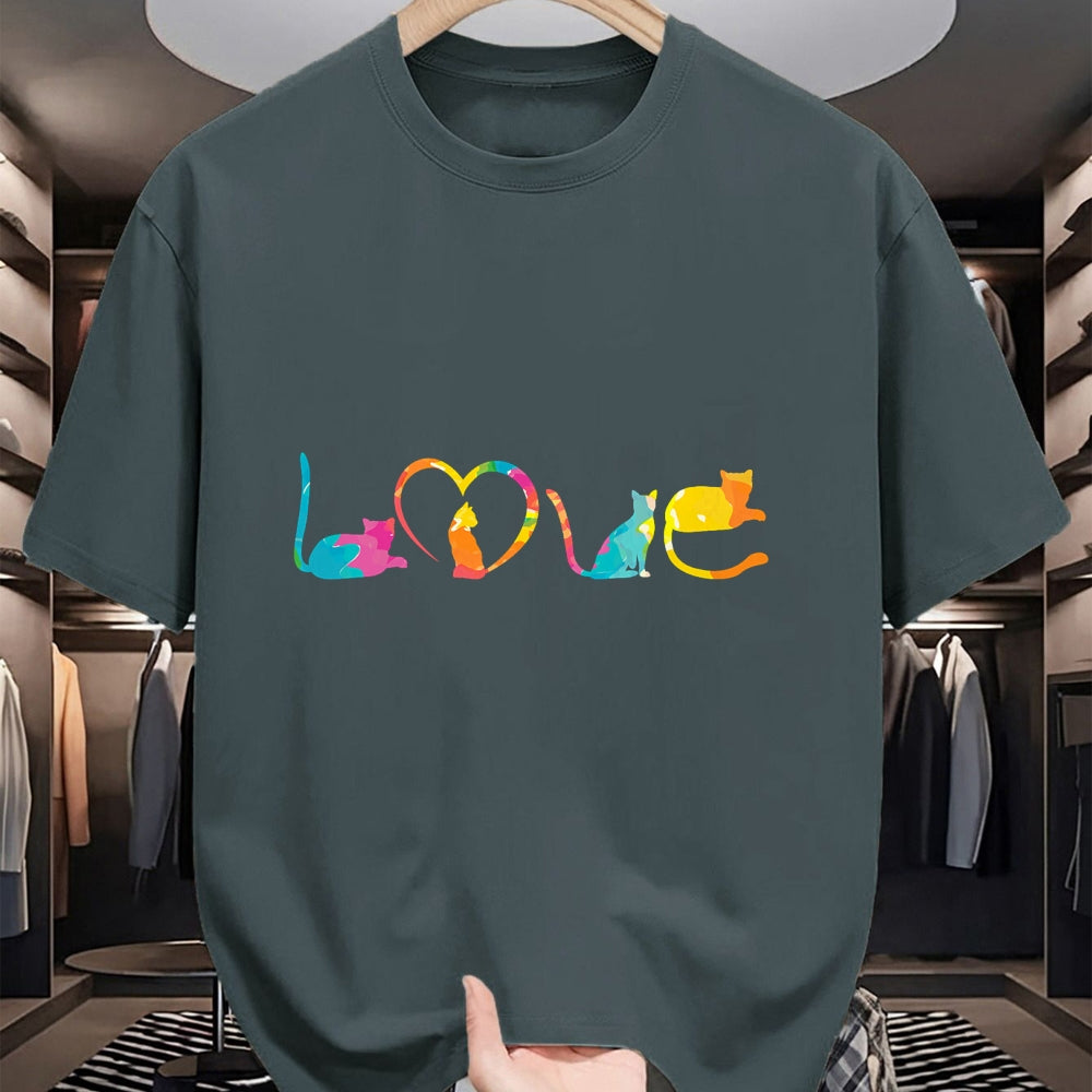 Cat Love Shirt, Funny Cat Lover Gift UnisexT-Shirt/Hoodie/Sweatshirt HLT00 - Love Cats Colorful Watercolor Decoration Cute Cat Toy T-Shirt
