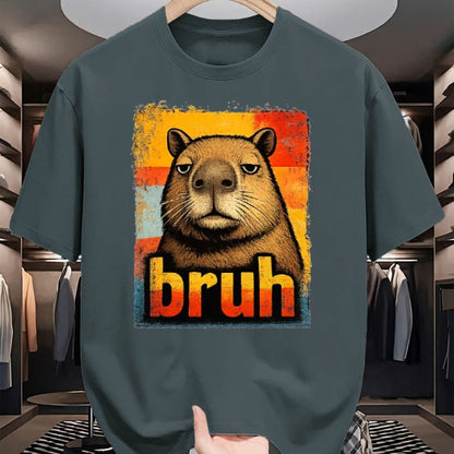 Cute Capybara Shirt, Funny Capybara Unisex T-Shirt/Hoodie/Sweatshirt HLT00 - Funny Graphic Meme Capybara Bruh for Boys Girls Men Women T-Shirt