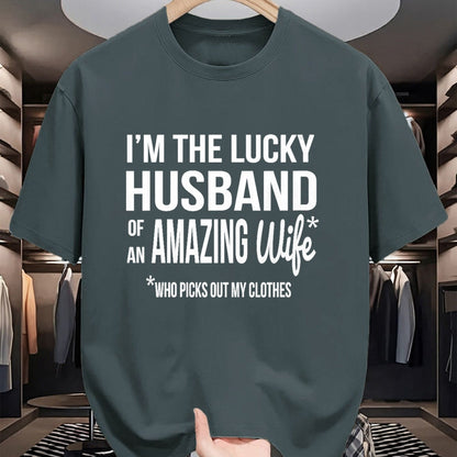 Best Wife Shirt, Wife and Husband Unisex T-Shirt/Hoodie/Sweatshirt HLT00 - Gift for wife T shirt, lucky wife   Womens Lucky Husband Of A Wife Who Picks Out My Clothes V-Neck T