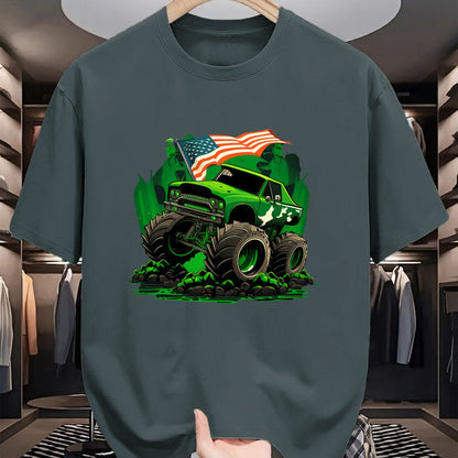 Patrick Day Shirts for Family, Funny Patrick Day shirts, st patrick's day Unisex T-Shirt/Hoodie/Sweatshirt HLT00 - Funny Leprechaun Monster Truck Shamrock St Patrick Day Boys T-Shirt