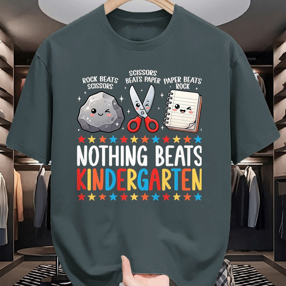 Best Student Shirt, Funny Back To School UnisexT-Shirt/Hoodie/Sweatshirt HLT00 - Nothing Beats Kindergarten Funny Back to School Kids Teacher T-Shirt, Men, Black, 3X-Large