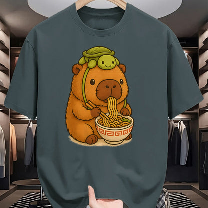 Cute Capybara Shirt, Funny Capybara UnisexT-Shirt/Hoodie/Sweatshirt HLT00 - Capybara Anime Ramen Turtle Funny Graphic Kawaii Capibara T-Shirt