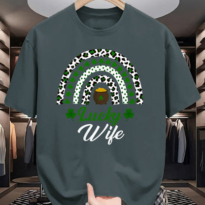 Best Wife Shirt, Wife and Husband Unisex T-Shirt/Hoodie/Sweatshirt HLT00 - Gift for wife T shirt, lucky wife   Lucky Wife Rainbow St Patricks Day Lucky Wife Long Sleeve T-Shir (1)