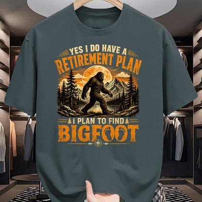 Funny Camping Shirt, Gift For Camping Lover Unisex T-Shirt/Hoodie/Sweatshirt HLT00 - Vintage Bigfoot Mountain Explorer Retirement Plan Merch T-Shirt