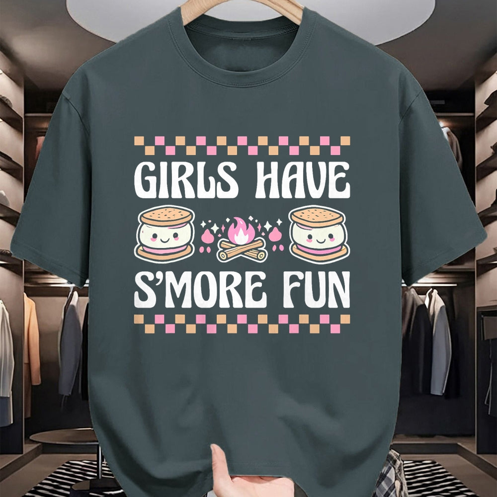 Funny Camping Shirt, Gift For Camping Lover Unisex T-Shirt/Hoodie/Sweatshirt HLT00 - Girls Have Smore Fun Camping Friends Camp Women Girl Kids T-Shirt