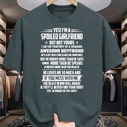 Best Wife Shirt, Wife and Husband Unisex T-Shirt/Hoodie/Sweatshirt HLT00 - yes! i'm a spoiled girlfriend but not yours T-Shirt