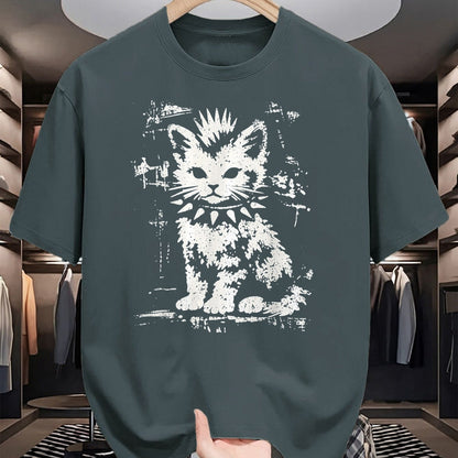 Cat Love Shirt, Funny Cat Lover Gift UnisexT-Shirt/Hoodie/Sweatshirt HLT00 - Punk Cat Grunge Rebel Cat Alternative Style T-Shirt, Women, Black, X-Large
