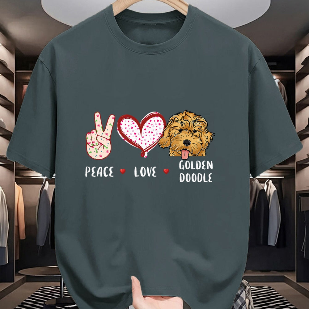 Dog Love Shirt, Dog Lover Gift T-Shirt/Hoodie/Sweatshirt HLT00 - peace love Goldendoodle gift for men women kids doodle dog T-Shirt