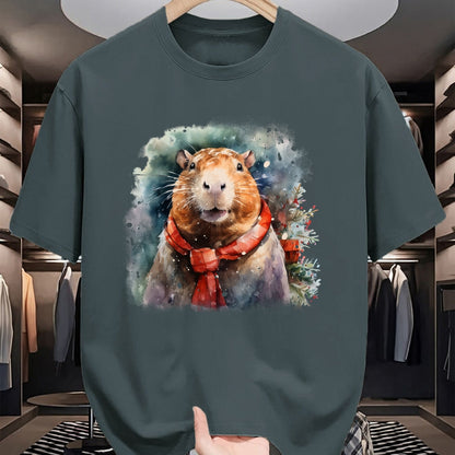 Cute Capybara Shirt, Funny Capybara Unisex T-Shirt/Hoodie/Sweatshirt HLT00 - Capybara Christmas Long Sleeve T-Shirt (1)