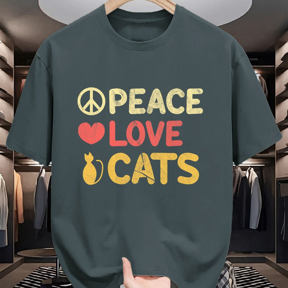 Cat Love Shirt, Funny Cat Lover Gift UnisexT-Shirt/Hoodie/Sweatshirt HLT00 - Peace Love Cats Funny Cat Lover Gift T-Shirt