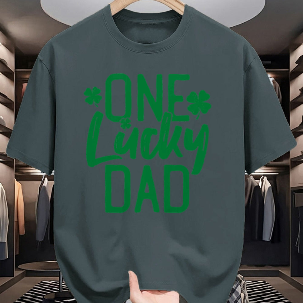 Gift for Dad Shirt, Funny Dad Unisex T-Shirt/Hoodie/Sweatshirt HLT00 – One Lucky Dad St. Patrick_s Day Matching Pajamas 2022 T-Shirt