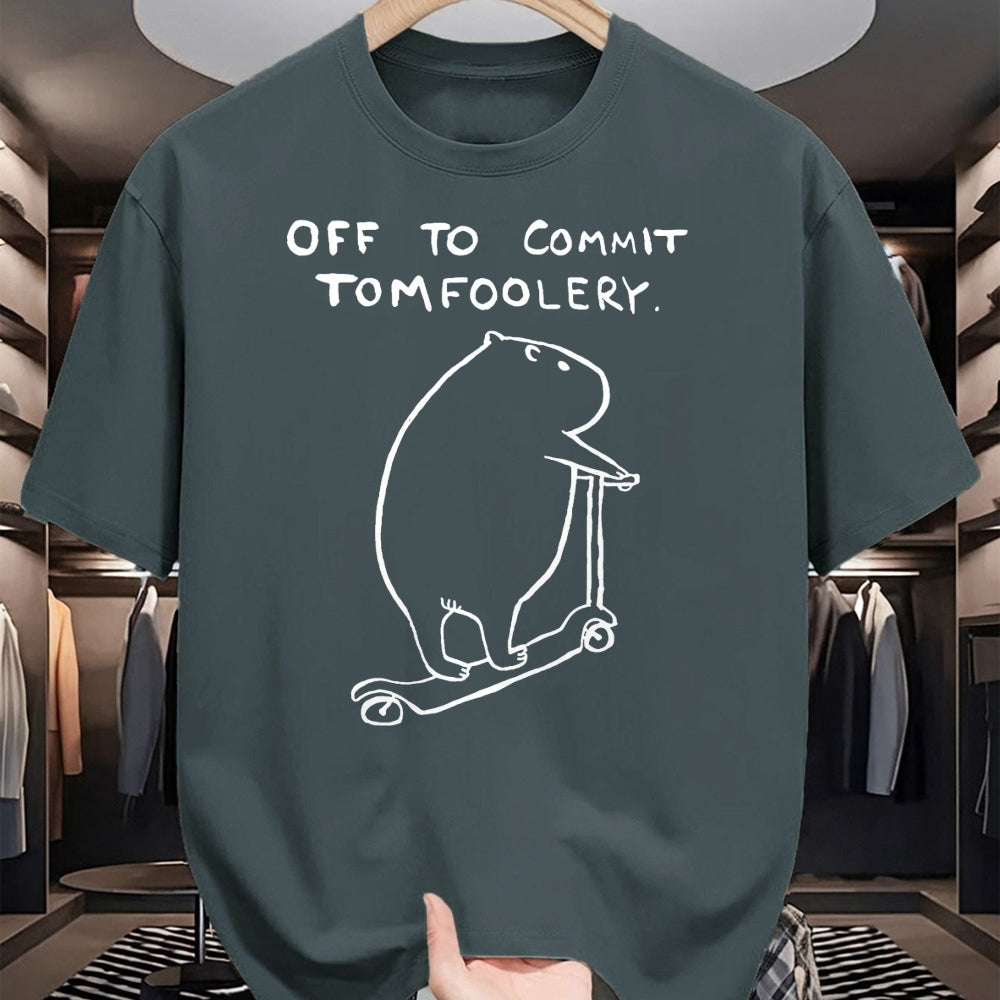 Cute Capybara Shirt, Funny Capybara Unisex T-Shirt/Hoodie/Sweatshirt HLT00 - Capybara Off to Commit Tomfoolery T-Shirt