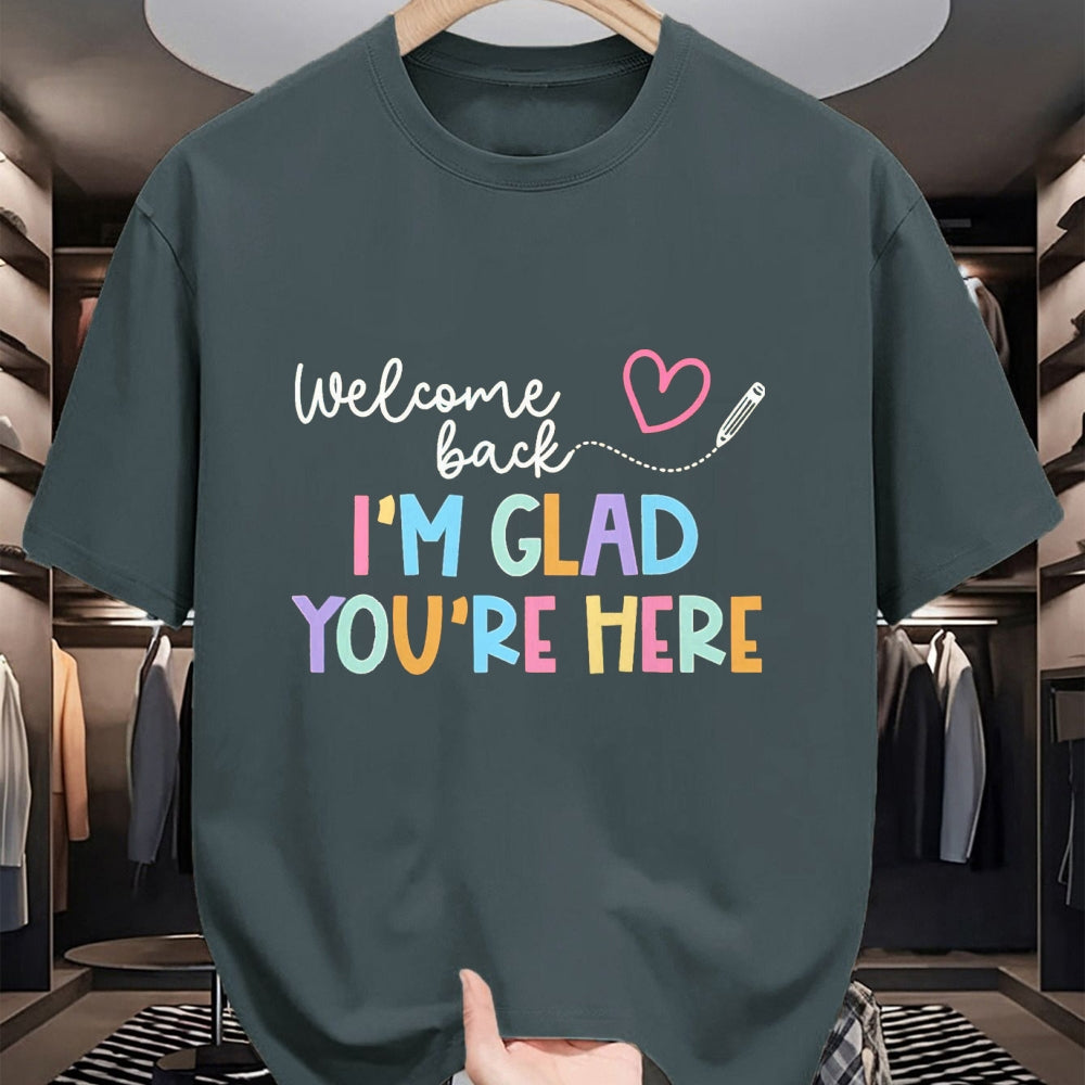 Best Student Shirt, Funny Back To School UnisexT-Shirt/Hoodie/Sweatshirt HLT00 - Welcome Back I_m Glad You_re Here Back to School Teacher T-Shirt, Men, Black, 3X-Large