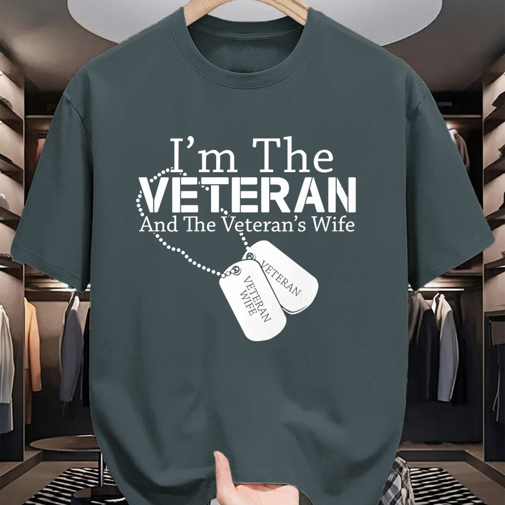 Proud Veteran Shirt, Funny Veteran UnisexT-Shirt/Hoodie/Sweatshirt HLT00 - Womens I Am The Veteran Veterans Day US Military Patriotic V-Neck T-Shirt