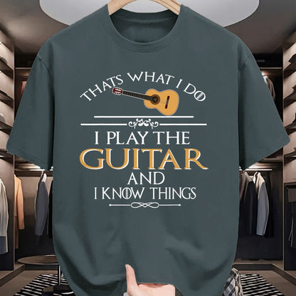 Guitar Lover Shirt, Funny Guitar UnisexT-Shirt/Hoodie/Sweatshirt HLT00 - Thats What I do I Play the Guitar and I Know Things T-Shirt