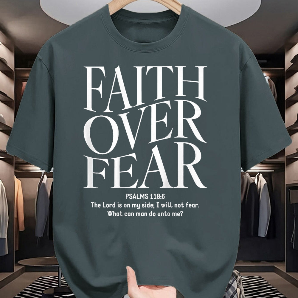 Christian Tee, Christian Faith Unisex T-Shirt/Hoodie/Sweatshirt HLT00 - Faith Over Fear Christian (on back) T-Shirt