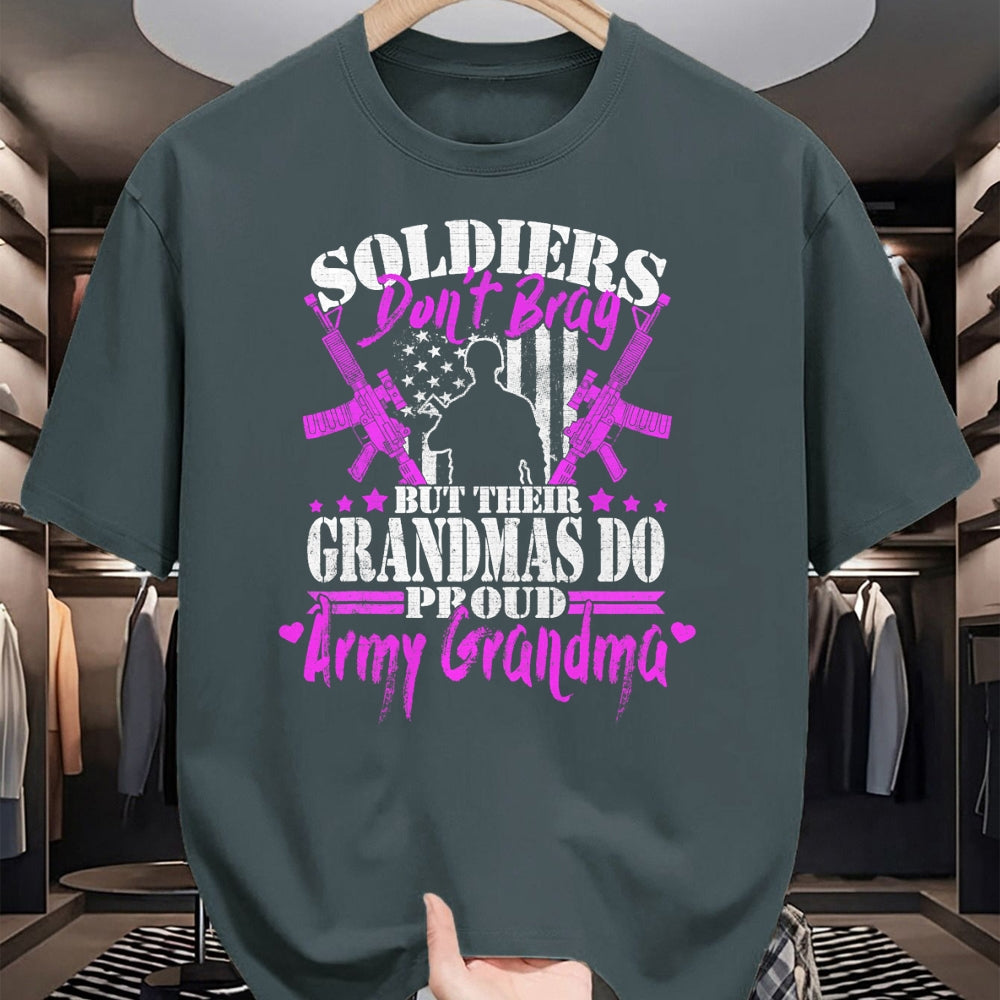 Best Grandma Shirt, Proud Grandma Unisex T-Shirt/Hoodie/Sweatshirt HLT00 - Proud Army Grandma Soldiers Don't Brag Military Grandmother T-Shirt (1)