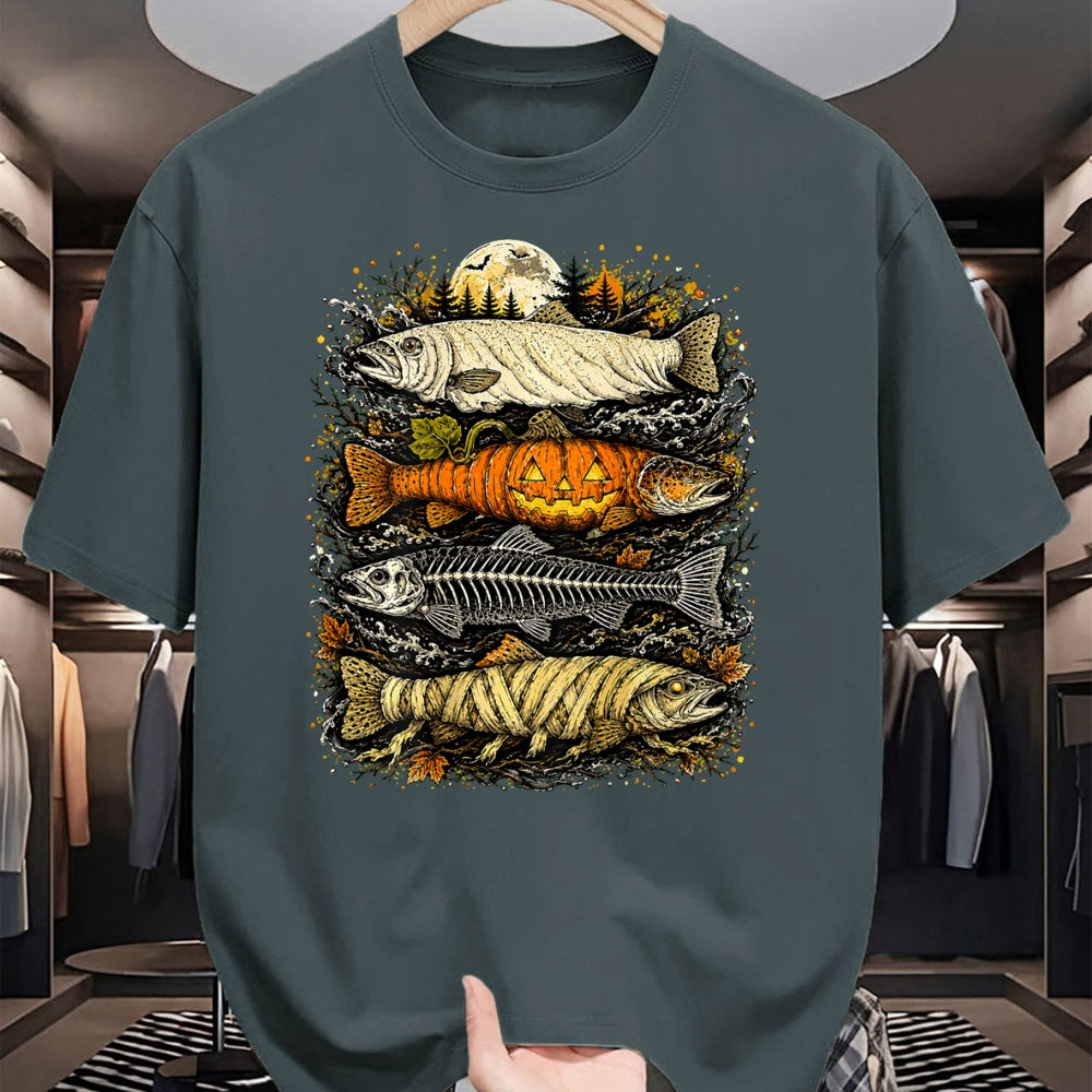 Funny Fishing Shirt, Gift For Fishing Lover Unisex T-Shirt/Hoodie/Sweatshirt HLT00 - Halloween Trout Fish T-Shirt