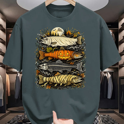 Funny Fishing Shirt, Gift For Fishing Lover Unisex T-Shirt/Hoodie/Sweatshirt HLT00 - Halloween Trout Fish T-Shirt