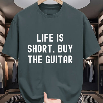 Guitar Lover Shirt, Funny Guitar UnisexT-Shirt/Hoodie/Sweatshirt HLT00 - Life Is Short, Buy The Guitar Funny Quote T-Shirt
