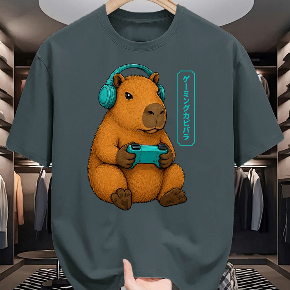 Cute Capybara Shirt, Funny Capybara Unisex T-Shirt/Hoodie/Sweatshirt HLT00 - Capybara Funny Anime Gamer Animal Video Gaming T-Shirt
