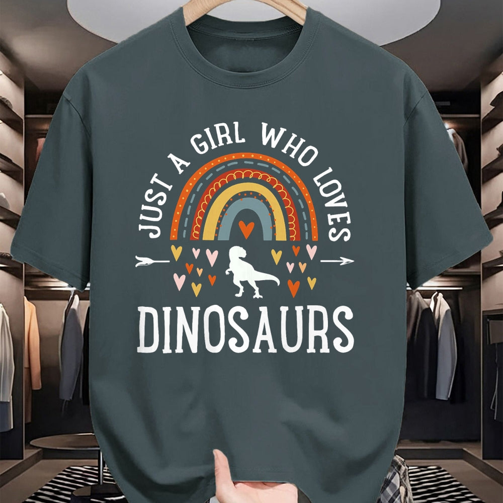 Best Dinosaur Lover Shirt, Funny Dinosaur UnisexT-Shirt/Hoodie/Sweatshirt HLT00 - Just A Girl Who Loves Dinosaurs Rainbow Gifts for Dino Lover T-Shirt