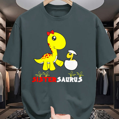 Best Dinosaur Lover Shirt, Funny Dinosaur UnisexT-Shirt/Hoodie/Sweatshirt HLT00 - Sistersaurus T-Rex Dinosaur Sister Dinosaur Sister T-Shirt, Men, Black, 3X-Large