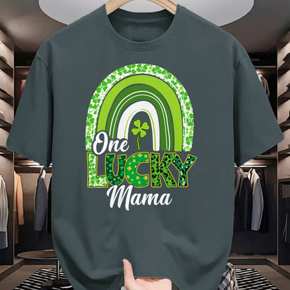 Gift for Mom Shirt, Funny Mom Unisex T-Shirt/Hoodie/Sweatshirt HLT00 - One Lucky Mama St Patrick's Day Mom Shamrock Mother_s Day T-Shirt