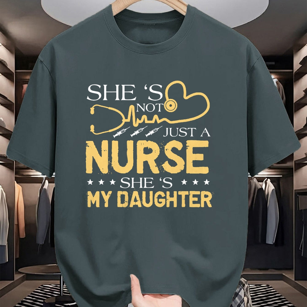 Funny Nurse Shirt, Nurse Unisex T-Shirt/Hoodie/Sweatshirt HLT00 - My Daughter Is A Nurse Proud Nurse's Mom Dad RN LPN Family T-Shirt (3)