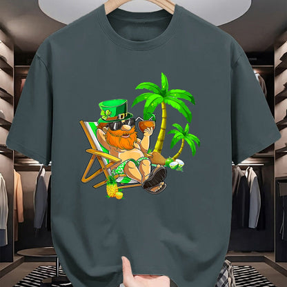 Patrick Day Shirts for Family, Funny Patrick Day shirts, st patrick's day Unisex T-Shirt/Hoodie/Sweatshirt HLT00 - Lucky Irish Leprechaun Hawaiian Surfing St Patrick Day Retro T-Shirt