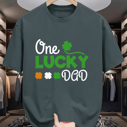 Gift for Dad Shirt, Funny Dad Unisex T-Shirt/Hoodie/Sweatshirt HLT00 – One Lucky Dad st patricks day pregnancy announcement shirt T-Shirt