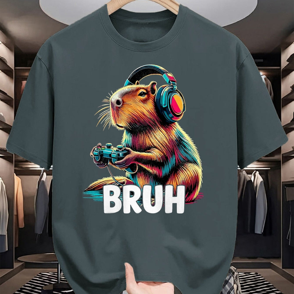 Cute Capybara Shirt, Funny Capybara UnisexT-Shirt/Hoodie/Sweatshirt HLT00 - Bruh Capybaras Funny Video Games Capybara T-Shirt, Men, Black, 3X-Large