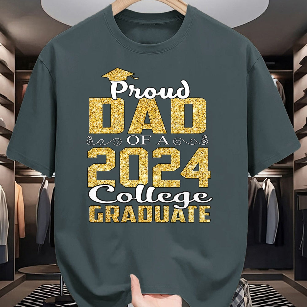 Gift for Dad Shirt, Funny Dad Unisex T-Shirt/Hoodie/Sweatshirt HLT00 – Proud Dad Of 2024 Graduate College Shirt Graduation T-Shirt