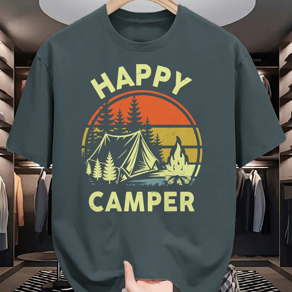 Funny Camping Shirt, Gift For Camping Lover Unisex T-Shirt/Hoodie/Sweatshirt HLT00 - One Happy Camper Toddler Boy Funny Camping Campfire Puns T-Shirt
