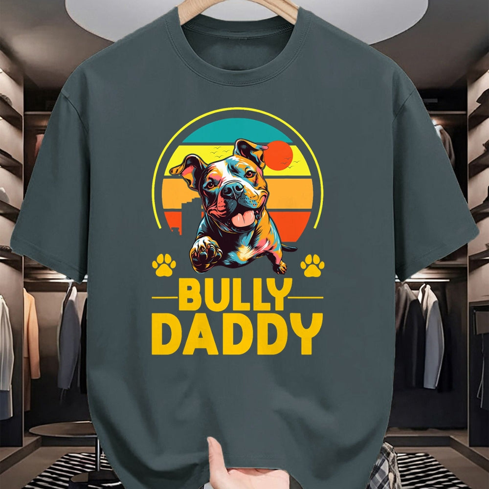 Gift for Dad Shirt, Funny Dad Unisex T-Shirt/Hoodie/Sweatshirt HLT00 - American Bully Daddy Proud Canine Dog Father T-Shirt