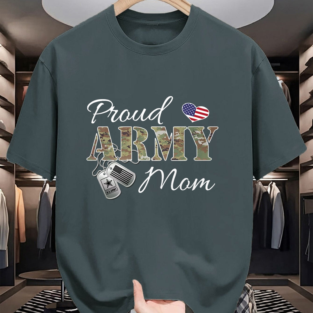 Dog Love Shirt, Dog Lover Gift T-Shirt/Hoodie/Sweatshirt HLT00 - Pride Military Mom with Dog Tag US Flag T-Shirt